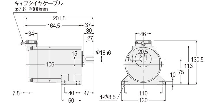 インダクション 防水 三相90W 平行軸 脚取付 - 株式会社ニッセイ