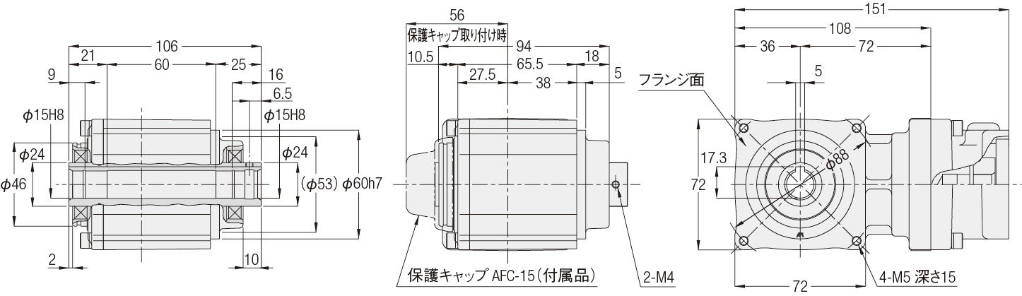 サーボモータ用高精度減速機 400W相当 中空軸 3分・30分 - 株式会社ニッセイ