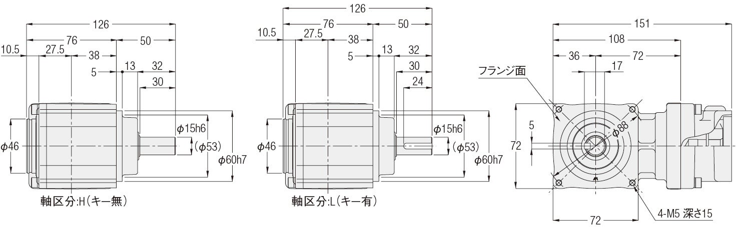 サーボモータ用高精度減速機 200W相当 中実軸 3分・30分 - 株式会社