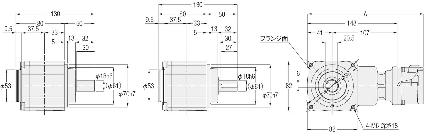 サーボモータ用高精度減速機 200W相当 中実軸 3分・30分 - 株式会社