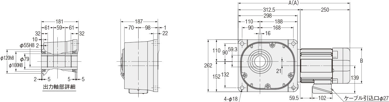 IPM 三相1.5kW 中空軸（ケース材質：アルミ） フランジ取付 - 株式会社