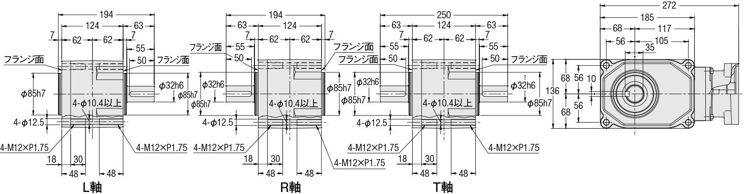 サーボモータ用高精度減速機 750W相当 同心中実軸 低バックラッシ