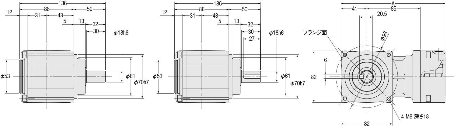 サーボモータ用高精度減速機 400W相当 中実軸 3分・30分 - 株式会社