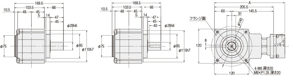 しもページ サーボモータ用高精度減速機 400W相当 中実軸 3分・30分 - 株式会社